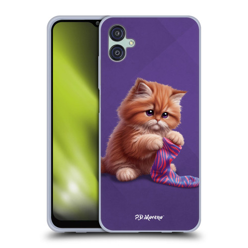 P.D. Moreno Play Cat Artwork Colorful Sock Soft Gel Case for Samsung Galaxy M04 5G / A04e
