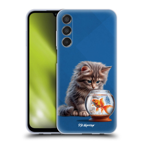 P.D. Moreno Play Cat Artwork Goldfish Soft Gel Case for Samsung Galaxy M15/F15 5G