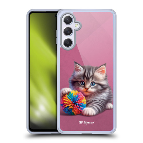 P.D. Moreno Play Cat Artwork Spikey Ball Soft Gel Case for Samsung Galaxy M54 5G