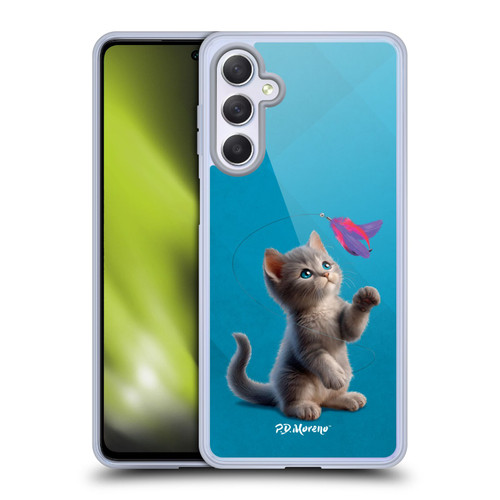 P.D. Moreno Play Cat Artwork Toy Feather Soft Gel Case for Samsung Galaxy M54 5G