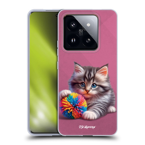 P.D. Moreno Play Cat Artwork Spikey Ball Soft Gel Case for Xiaomi 14 Pro