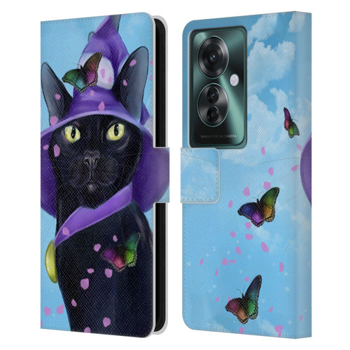 Ash Evans Black Cats Butterfly Sky Leather Book Wallet Case Cover For OPPO Reno11 F 5G / F25 Pro 5G