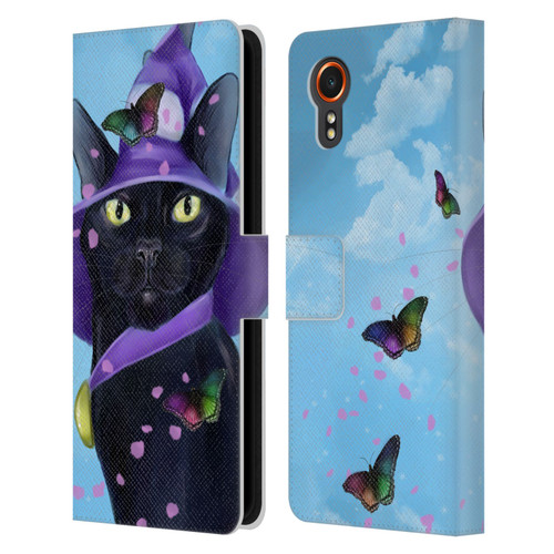 Ash Evans Black Cats Butterfly Sky Leather Book Wallet Case Cover For Samsung Galaxy Xcover7 5G