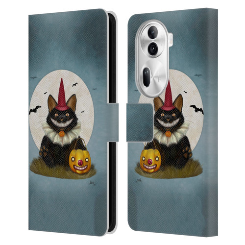 Ash Evans Black Cats 2 Party Cat Leather Book Wallet Case Cover For OPPO Reno11