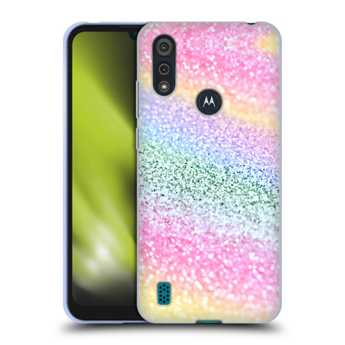 Monika Strigel Glitter Collection Unircorn Rainbow Soft Gel Case for Motorola Moto E6s (2020)