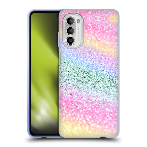 Monika Strigel Glitter Collection Unircorn Rainbow Soft Gel Case for Motorola Moto G52