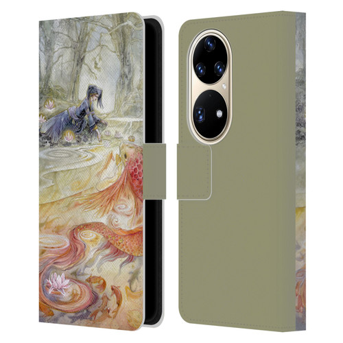 Stephanie Law Art Pure Heart Leather Book Wallet Case Cover For Huawei P50 Pro