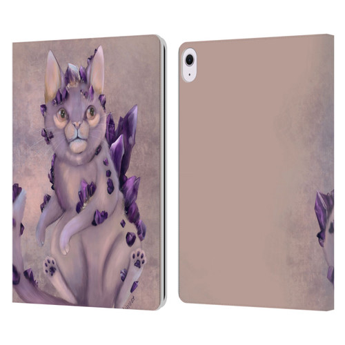 Ash Evans Graphics Amethyst Cat Leather Book Wallet Case Cover For Apple iPad Air 13 2024