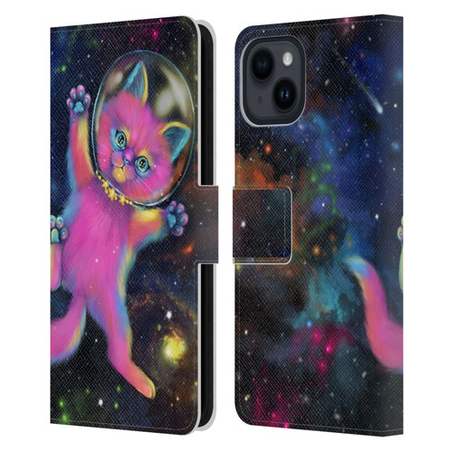 Ash Evans Graphics Lost In Space Leather Book Wallet Case Cover For Apple iPhone 15