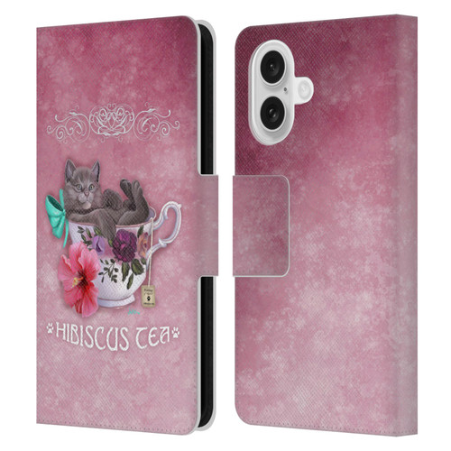 Ash Evans Graphics Hibiscus Tea Leather Book Wallet Case Cover For Apple iPhone 16