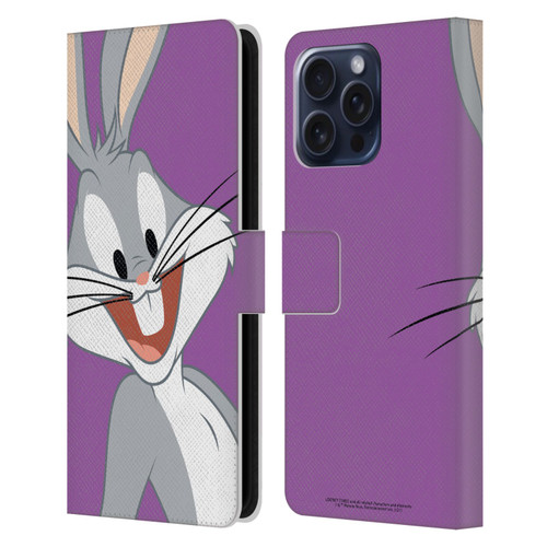 Looney Tunes Characters Bugs Bunny Leather Book Wallet Case Cover For Apple iPhone 16 Pro Max
