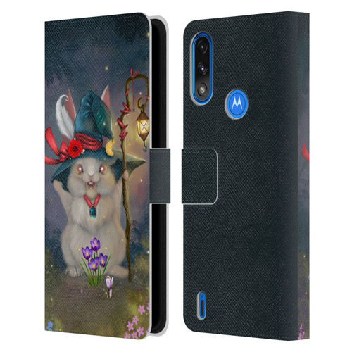 Ash Evans Graphics Magic Bunny Leather Book Wallet Case Cover For Motorola Moto E7 Power / Moto E7i Power