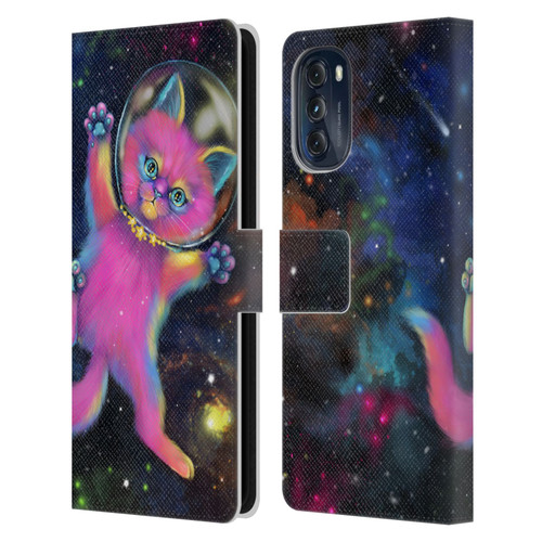 Ash Evans Graphics Lost In Space Leather Book Wallet Case Cover For Motorola Moto G (2022)