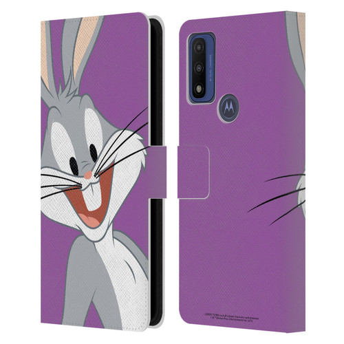 Looney Tunes Characters Bugs Bunny Leather Book Wallet Case Cover For Motorola G Pure