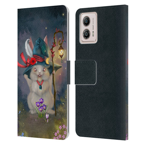 Ash Evans Graphics Magic Bunny Leather Book Wallet Case Cover For Motorola Moto G53 5G