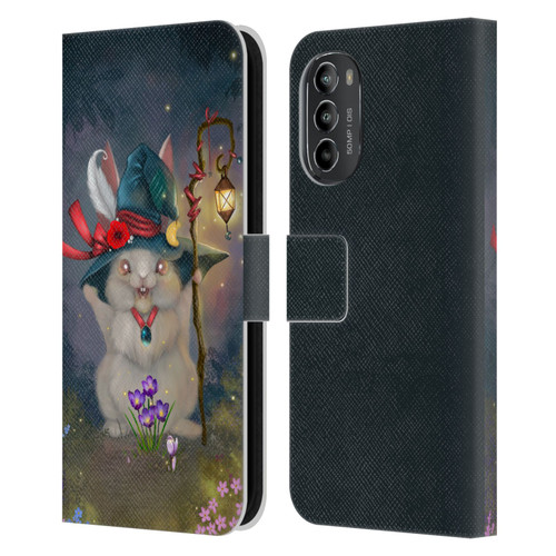 Ash Evans Graphics Magic Bunny Leather Book Wallet Case Cover For Motorola Moto G82 5G