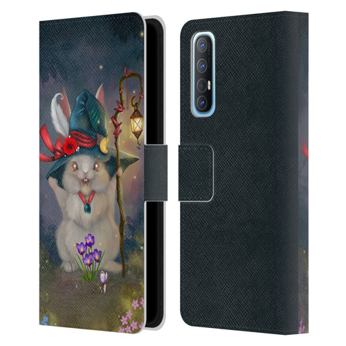 Ash Evans Graphics Magic Bunny Leather Book Wallet Case Cover For OPPO Find X2 Neo 5G