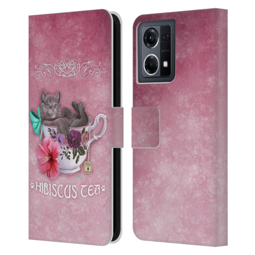 Ash Evans Graphics Hibiscus Tea Leather Book Wallet Case Cover For OPPO Reno8 4G