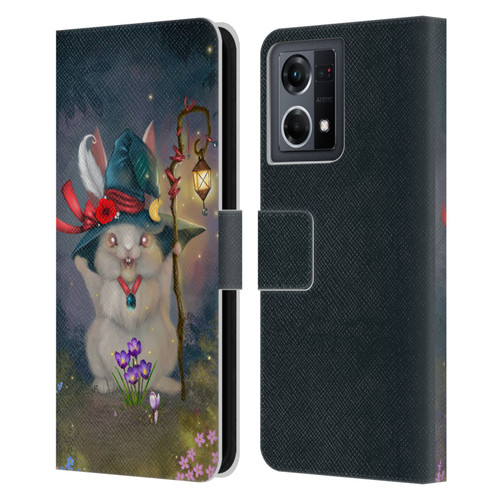Ash Evans Graphics Magic Bunny Leather Book Wallet Case Cover For OPPO Reno8 4G