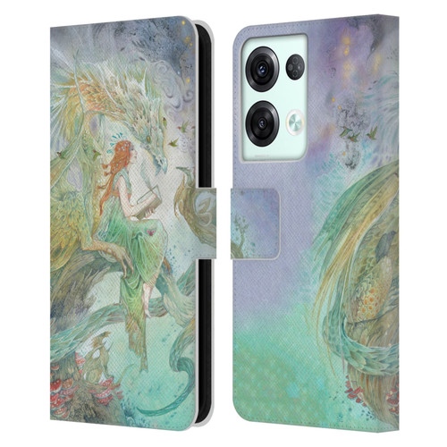 Stephanie Law Art Transcribing The Wind Leather Book Wallet Case Cover For OPPO Reno8 Pro