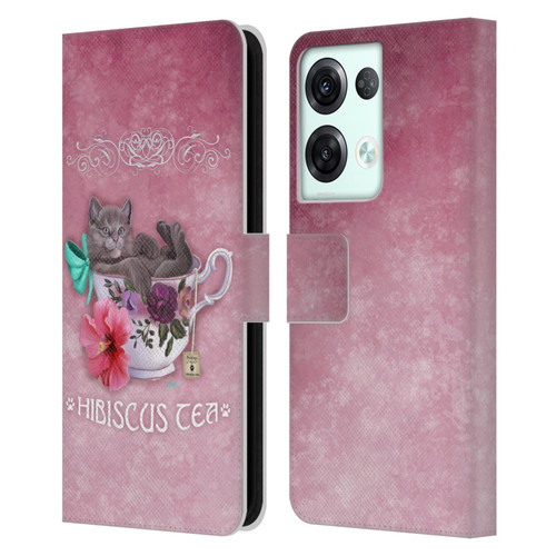 Ash Evans Graphics Hibiscus Tea Leather Book Wallet Case Cover For OPPO Reno8 Pro