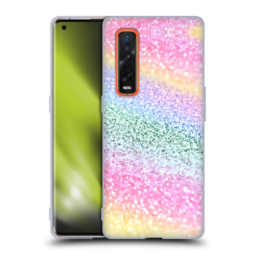 Monika Strigel Glitter Collection Unircorn Rainbow Soft Gel Case for OPPO Find X2 Pro 5G