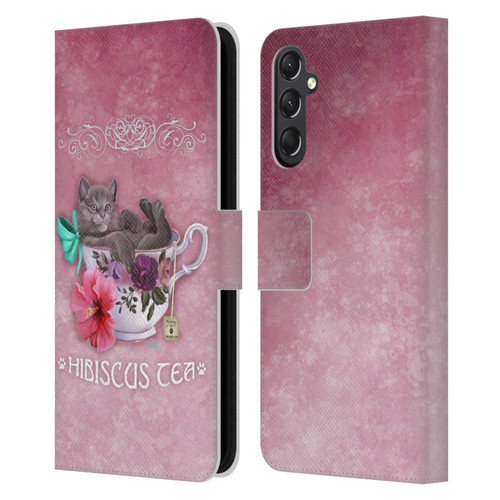 Ash Evans Graphics Hibiscus Tea Leather Book Wallet Case Cover For Samsung Galaxy A24 4G / M34 5G
