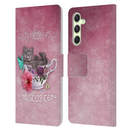 Ash Evans Graphics Hibiscus Tea Leather Book Wallet Case Cover For Samsung Galaxy A54 5G