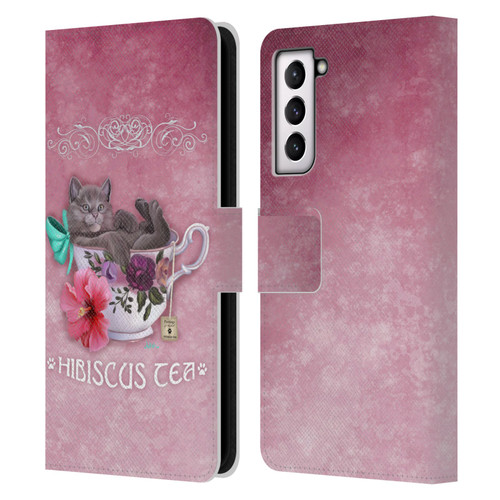 Ash Evans Graphics Hibiscus Tea Leather Book Wallet Case Cover For Samsung Galaxy S21 5G