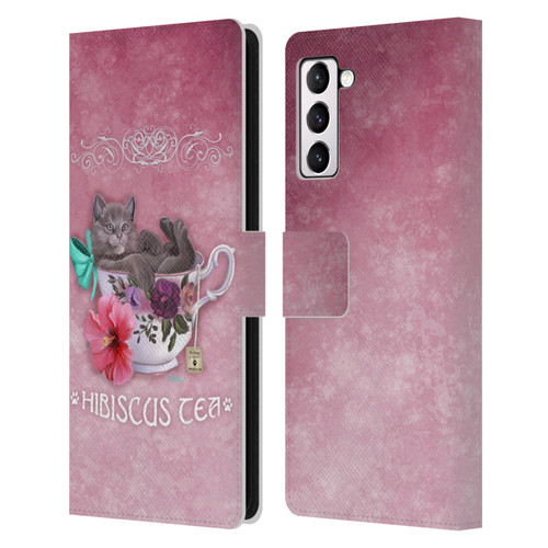 Ash Evans Graphics Hibiscus Tea Leather Book Wallet Case Cover For Samsung Galaxy S21+ 5G