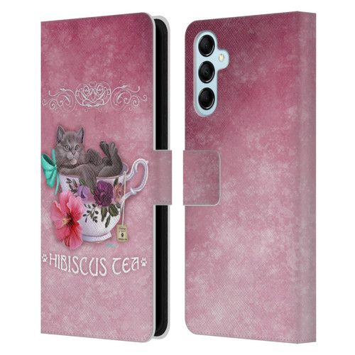 Ash Evans Graphics Hibiscus Tea Leather Book Wallet Case Cover For Samsung Galaxy M14 5G