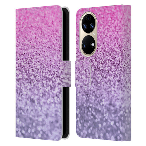 Monika Strigel Glitter Collection Lavender Pink Leather Book Wallet Case Cover For Huawei P50