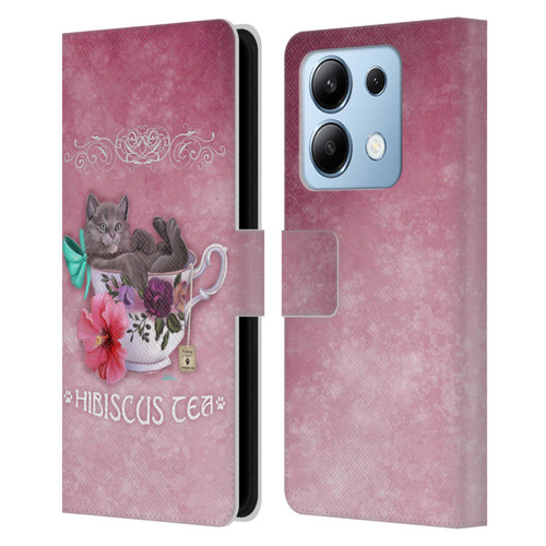 Ash Evans Graphics Hibiscus Tea Leather Book Wallet Case Cover For Xiaomi Redmi Note 13/13 Pro 5G