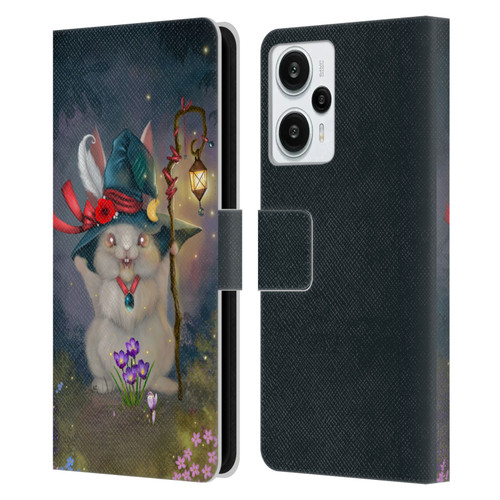 Ash Evans Graphics Magic Bunny Leather Book Wallet Case Cover For Xiaomi Redmi Note 12T