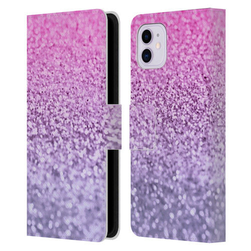 Monika Strigel Glitter Collection Lavender Pink Leather Book Wallet Case Cover For Apple iPhone 11