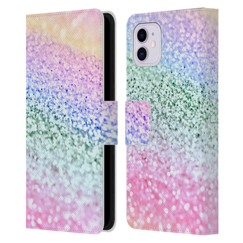 Monika Strigel Glitter Collection Unircorn Rainbow Leather Book Wallet Case Cover For Apple iPhone 11