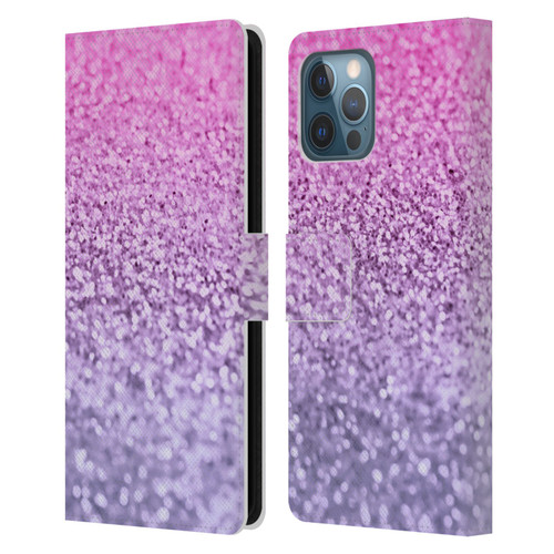 Monika Strigel Glitter Collection Lavender Pink Leather Book Wallet Case Cover For Apple iPhone 12 Pro Max