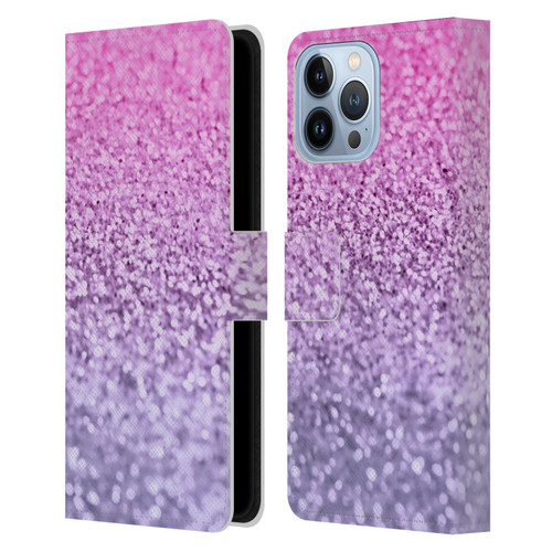 Monika Strigel Glitter Collection Lavender Pink Leather Book Wallet Case Cover For Apple iPhone 13 Pro Max