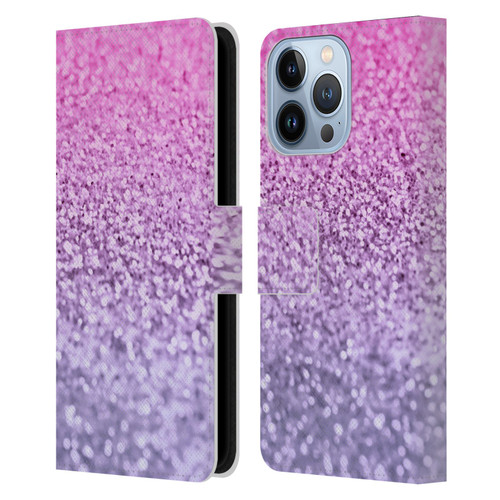 Monika Strigel Glitter Collection Lavender Pink Leather Book Wallet Case Cover For Apple iPhone 13 Pro