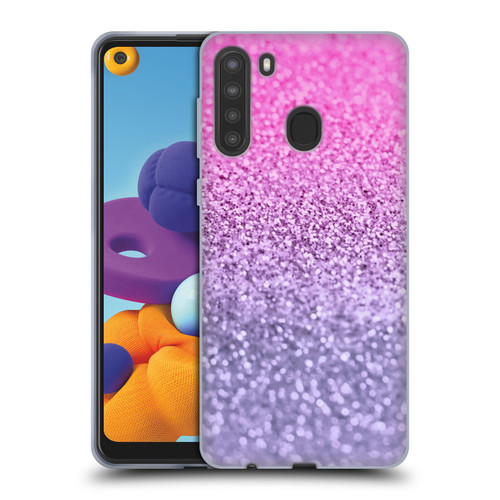 Monika Strigel Glitter Collection Lavender Pink Soft Gel Case for Samsung Galaxy A21 (2020)