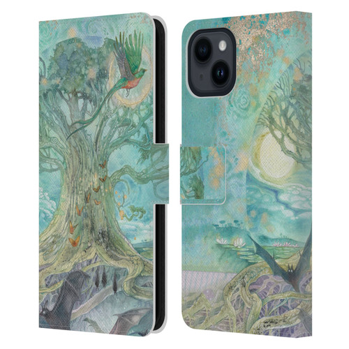 Stephanie Law Graphics Tree Leather Book Wallet Case Cover For Apple iPhone 15
