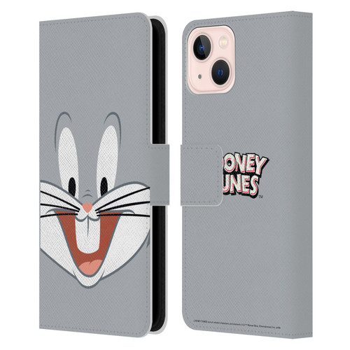 Looney Tunes Full Face Bugs Bunny Leather Book Wallet Case Cover For Apple iPhone 13