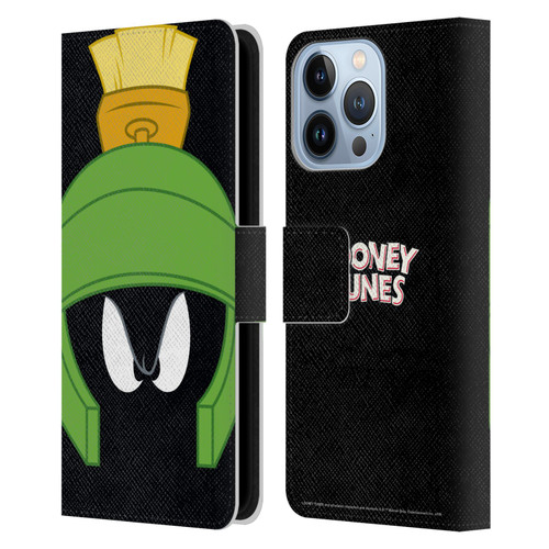 Looney Tunes Full Face Marvin The Martian Leather Book Wallet Case Cover For Apple iPhone 13 Pro
