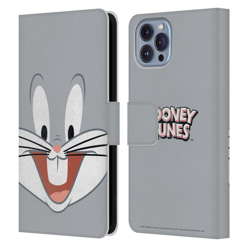 Looney Tunes Full Face Bugs Bunny Leather Book Wallet Case Cover For Apple iPhone 14