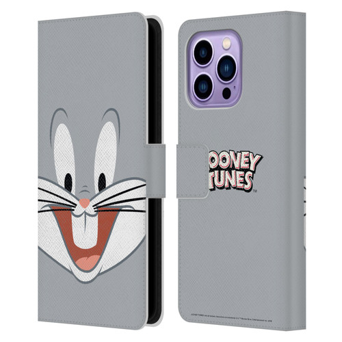 Looney Tunes Full Face Bugs Bunny Leather Book Wallet Case Cover For Apple iPhone 14 Pro Max