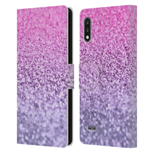 Monika Strigel Glitter Collection Lavender Pink Leather Book Wallet Case Cover For LG K22