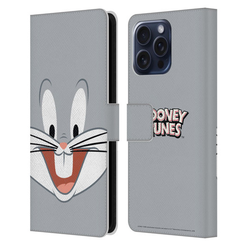 Looney Tunes Full Face Bugs Bunny Leather Book Wallet Case Cover For Apple iPhone 16 Pro Max