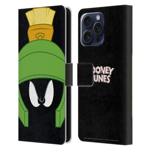 Looney Tunes Full Face Marvin The Martian Leather Book Wallet Case Cover For Apple iPhone 16 Pro Max