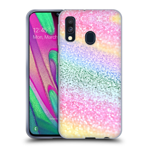Monika Strigel Glitter Collection Unircorn Rainbow Soft Gel Case for Samsung Galaxy A40 (2019)
