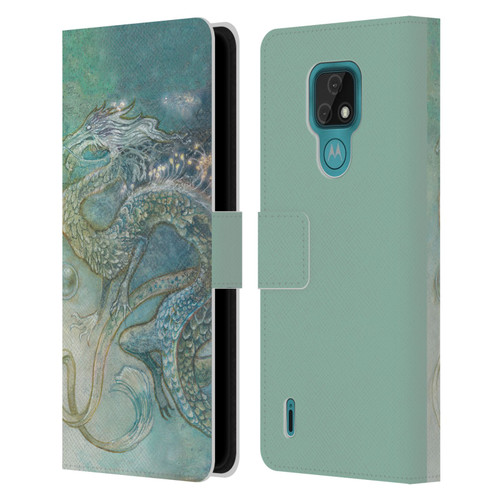 Stephanie Law Graphics Dragon Leather Book Wallet Case Cover For Motorola Moto E7